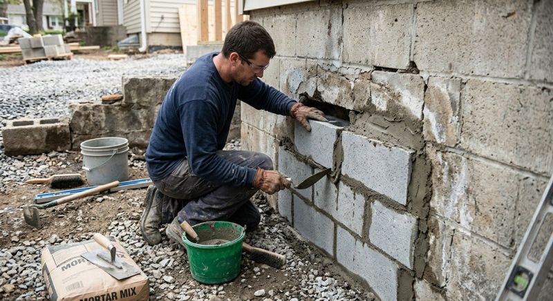 Block Wall Repair in Three Rivers, MI