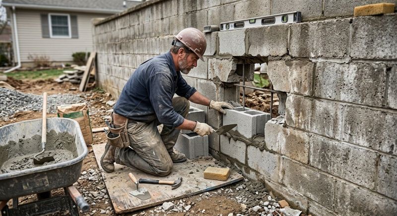 Block Wall Repair in Union City, MI