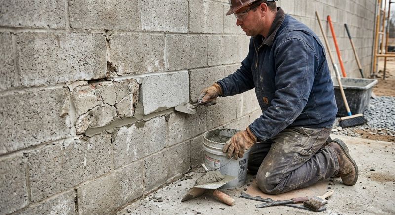 Cinder Block Wall Repair in Plainwell, MI