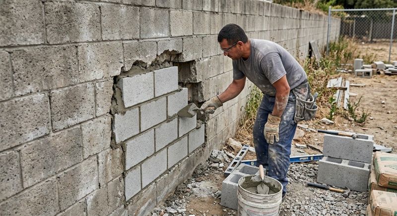 Concrete Block Repair in Richland, MI