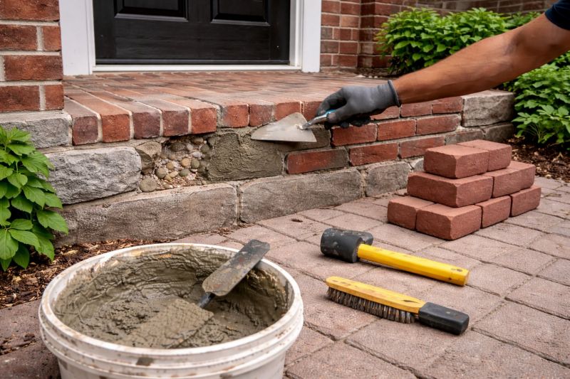 Entryway Brick Repair in Kalamazoo, MI