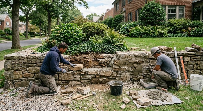 Stone Wall Repair in Colon, MI